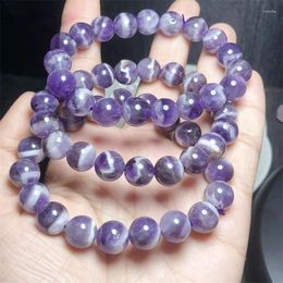 Bangle Natural Dream Amethyst Bracelet Crystal Bracelets 8MM/12MM Round Bead Stretch Healing Women Gemstone Jewelry Gift 1PCS 10mm