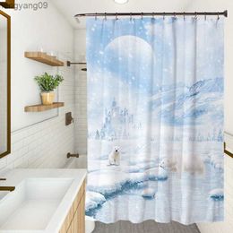 Shower Curtains Hand-painted Animal Giraffe Shower Curtains Waterproof Fabric Cloth Bathroom Decoration Supply Washable Bath Room Curtain douche R230821