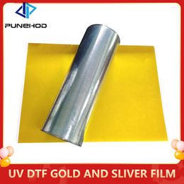 100m Uv Dtf Gold And Sliver Film For Sticker Printer Transfer Printing To A Plastic Silicone Metal Acrylic Glass