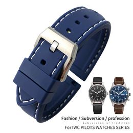 20mm 21mm 22mm Waterproof Rubber Silicone Watch Band For IWC Mark LE PETIT PRINCE Big PILOT Spitfire Timezon Portuguese Strap Brac245W