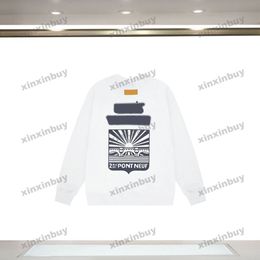 xinxinbuy Men women designer Sweatshirt Graffiti bridge letter embroidery sweater green Grey blue black white S-2XL