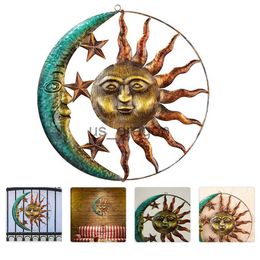 Other Home Decor Sun Moon Wall Hanging Fence Decorations Outdoor Ornament Adornment Background Animal Pendant Wrought Iron x0821