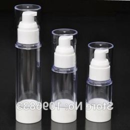 15ML 30ML 50ML White Airless Pump Bottle with Lotion Nozzle, Cosmetic Serum Gel Packaging Vacumm Bottle, 20pcs/Lot Sukbd