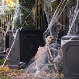 Other Event Party Supplies Halloween Spider Web Scary Scene Props White Stretchy Cobweb Horror Decoration for Bar Haunted House 230818