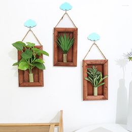 Decorative Flowers Wall Hanging Fake Plants Artificial Green Simulation Pots Pendants Wedding Home Decor