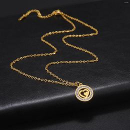 Pendant Necklaces Dreamtimes Korean Fashion Heart Shaped Zircon Necklace For Women Temperament Clavicle Chain Birthday Party Jewelry Gift