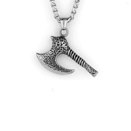 Pendant Necklaces Viking Warrior Axe Rune Titanium Steel Simple Men's Temperament Stainless Necklace Jewellery