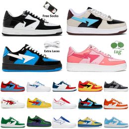 Outdoor Jogging Designer Casual Shoes sk8 sta Luxury Women Men Sneakers Flats Pantent Leather Black White Sharks Color Camo Combo Pink ABC Camos Blue Sports Trainers