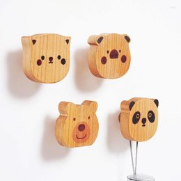 Hangers Wooden Hook Creative Nordic Cute Animals Wall Hanging Coat Home Kids Room Decorations Solid Wood Accessories