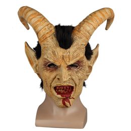 Party Masks Scary mask demon devil Lucifer Horn latex Masks Halloween movie cosplay decoration Festival Party Supply props Adults Horrible 230818