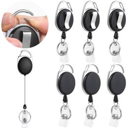 Keychains 6Pcs/Set Retractable Badge Holder Reel ID Key Card Tag Ring Chain Clips