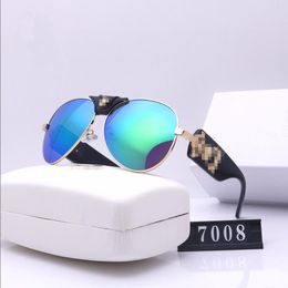 Sunglasses for men and women Vintage metal sunglasses, sunglasses, trendy and fashionable coated reflective sunglasses, new direct sales 7008