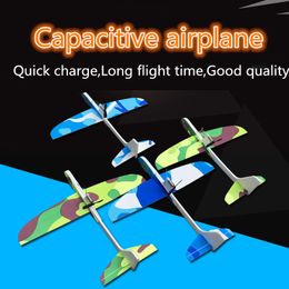 Aircraft Modle Capacitor Electric AirplanesHand Throwing Glider Aircraft Inertial Foam EVA Toy Plane Model Outdoor Toy Educational Toys 230818