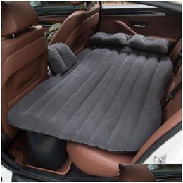 Other Interior Accessories Car Air Inflatable Bed Outdoor Cam Pvc Flocking Mt-Ifunction Back Seat Matress Travel Mat Cushion1 Drop D Dhrqs