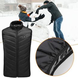 Men's Vests Men USB Infrared 17 Heating Areas Vest Jacket Winter Electric Heated Waistcoat For Sports Hiking Oversized 5XL