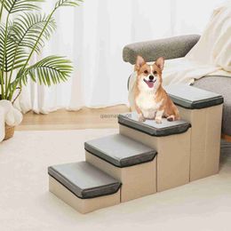 Other Pet Supplies MEWOOFUN Foldable Dog Stairs for Small Dogs 4-Tier Dog Steps for High Bed Couch Pet Stair Hold Up to 22 Lbs Small Medium Dogs HKD230821