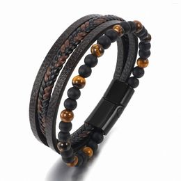 Link Bracelets Lava Rock Stone Beaded Bracelet Adjustment Durable Tiger Jewelry For Groom Wedding Dating Shopping