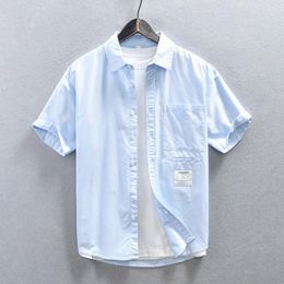 Men's Casual Shirts 2023 Summer High-quality Short-sleeved Shirt Fashion Loose Pocket Decorative Cargo Hawaiian Men