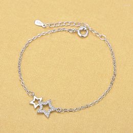 Link Bracelets Korean Star Charm Bracelet Trendy Elegant Shiny Zirconia Adjustable Chain For Women Y2K Jewellery SL646