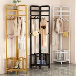 3 layer corner coat rack bedroom floor light luxury belt wheel can move the doorway hanger hanger against the wall