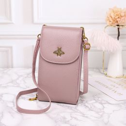 First Layer Leather Phone Bag Women's Bee Leather Women's Small Bag Crossbody Bags Women's Coin Purse