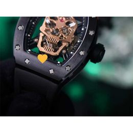 RM052-01 SUPERCLONE Active tourbillon watches Skull wristwatch Luxury designer rm52-01 mysterious skull hollowed out full-automatic men's mechani PXST 9O1P