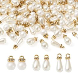 Pendant Necklaces Pandahall 1 Box White Teardrop Acrylic Pearl Pendants With Brass Findings Charm For Necklace Bracelet Jewellery Making Gift