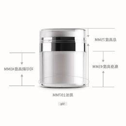 100pcs 50g/50ML Airless Acrylic Cream Jar Round Vacuum Cream Bottle Cosmetic Makeup Jars Gsvat