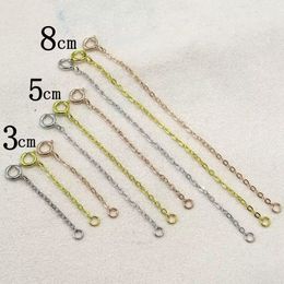 Gold Necklace Extenders 925 silver plated extender Chain 14K Gold Sterling silver extension bracelet extender gold chain extenders for Necklaces 3pcs (3cm 5cm 8cm)