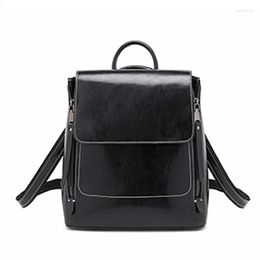 School Bags XZAN Fashion Genuine Leather Backpack Rucksack For Women Book Girl Female Messenger BagDaypack Knapsack