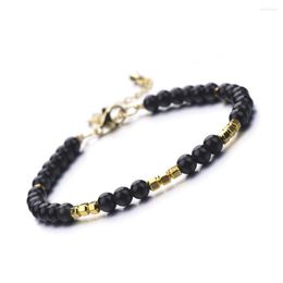 Strand Gold Colour Hematite And 4mm Amazonite Black Onyx Amethyst Tiger Eye Natural Stone Bead Bracelet