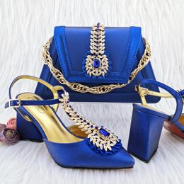 Dress Shoes Doershow Italian NiceShoes With Matching Bags Set Italy African Women's Party And Bag Sets Blue Colour Women HDA1-14