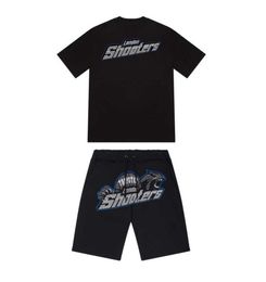 Summer new London shooter short-sleeved t shirt suit chenille decoding black ice Flavour Motion current round neck shorts 3