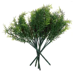 Decorative Flowers 5 Pcs Artificial Grass Decor Vase Fake Stem Water Wedding Party Desktop Room Accessories