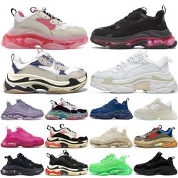 triple s Running Shoes for Men Women platform clear sole Black White Red Blue Neon Grey Green Beige Pink Casual Mens Womens trainers outdoor walking jogging