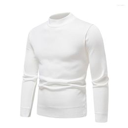 Men's Sweaters 2023 Winter Soild Colour Pullover Men O-neck Long Sleeve Warm Slim Male Clothing Underwear Knitting Blouse Base Top