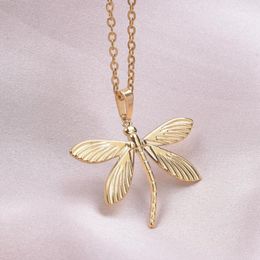 Chains Flying Animal Dragonfly Necklaces For Women Accessories Titanium Steel Necklace Extended Chain Jewelry On The Neck 2023 Choker