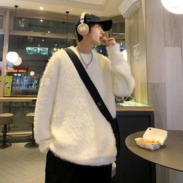 Men's Sweaters 2023 Winter Fashion Trend Lazy Style Knitwear Thickened Wool Keep Warm 3 Color Coats High-quality Pullover S-3XL