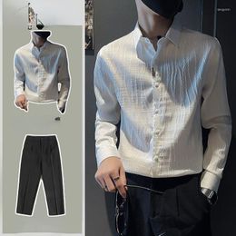 Men's Tracksuits Spring Summer Chinese Style Linen Suit Traditional Clothing Men Solid Uniform Retro Long Sleeve Shirt And Pants Set D107