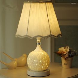 Table Lamps Lamp: Simple European Style Nordic Study Bedroom Bedside Ceramic Lamp Up And Down Can Light Small Night Lights