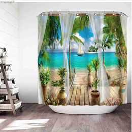 Shower Curtains View Outside The Window Pattern Shower Curtains Bathroom Curtain Thicken Waterproof Thickened Bath Curtain R230821