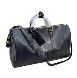 55CM luxury fashion men women travel duffle bags pu leather brand designer luggage handbags large capacity sport Duffel bag