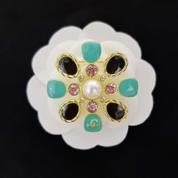 Designer Brooches Letter Rhinestone Pearl Flower Brooch Lapel Pins for Women Jewellery Accessories 20 Style