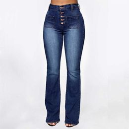 Kvinnors jeans tommy kontroll jeans knapp lapp fickvatten tvätt byxor jeans kvinnor kläder