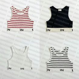 Women Knits Crop Top Letters Jacquard Tank Top Summer Yoga Sport Tops Quick Drying Sleeveless Vest262z