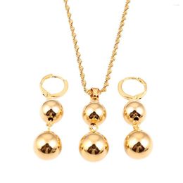 Necklace Earrings Set Gold Color Ethiopian Beads Ball Pendants For Women Fashion Ethiopia Animal Chain Bridal Jewelry