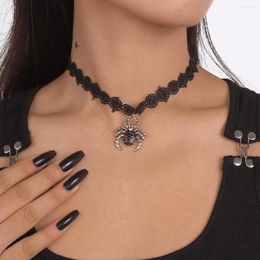 Chains Short Collar Lace Creative Spider Pendant Neckchain Halloween Carnival Personality Necklace Necklaces Fashion