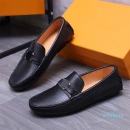 Designer - Men Dress Shoes Leather Wedding Party Loafers Mens Prom Fashion Handmade Flats Size 38-44