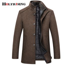 Mens Wool Blends Holyrising Coat Men Thick Overcoats Topcoat Single Breasted Coats And Jackets With Adjustable Vest 4 Colours M3XL 230818