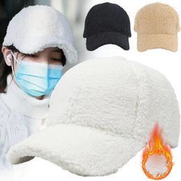 Ball Caps Ladies Autumn And Winter Lamb Fur Thicken Warm Solid Baseball Cap Outdoor Street Fashion Wild Peaked Hat Gorras Hombre